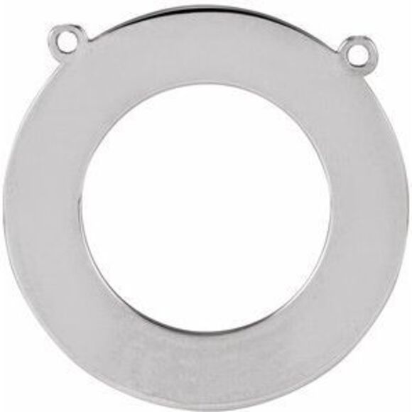 Kazi Luxury 14K White Engravable Circle Necklace Center